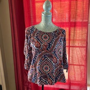 NWOT Women’s Red multicolor blouse by Michael Kors. Size XS.